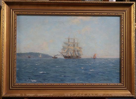 William Ayerst Ingram (1855–1913) Shipping off the coast 13.5 x 21.5in.